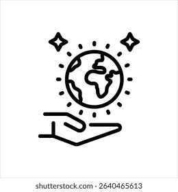 Vector line icon for new world