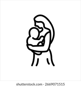 Vector line icon for newborn care
