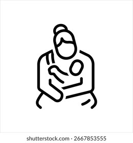 Vector line icon for newborn nurturing