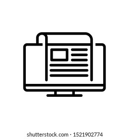 Vector line icon for news