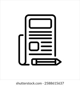 Vector line icon for news editors