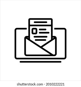 Icono de línea de vector para boletín