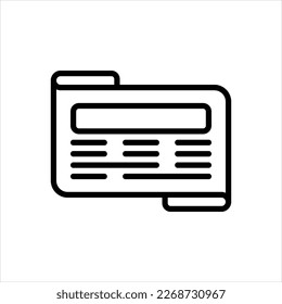 Vector line icon for newspaper