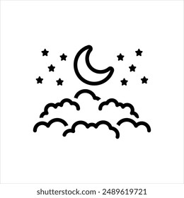 Vector line icon for night