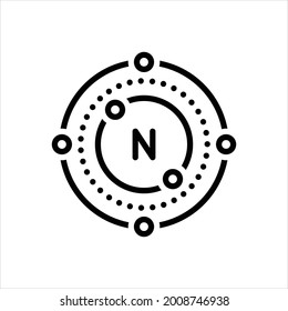 Vector Line Icon For Nitrogen