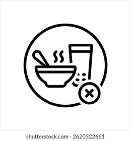 Vector line icon for no eat