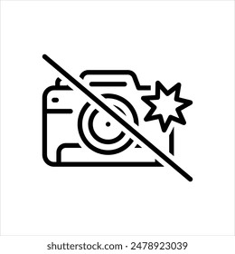 Vector line icon for no flash