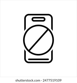 Vector line icon for no phone