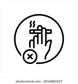 Vector line icon for no smoke