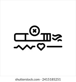 Icono de línea de vector para no fumar