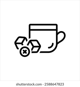 Vector line icon for no sugar