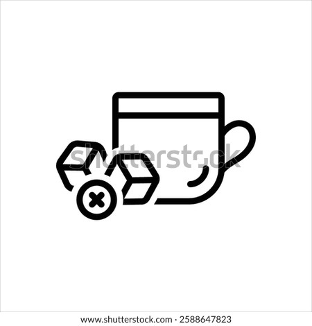 Vector line icon for no sugar