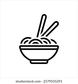 Vector line icon for noodles