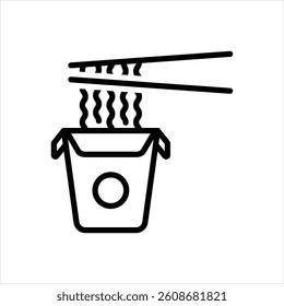 Vector line icon for noodles