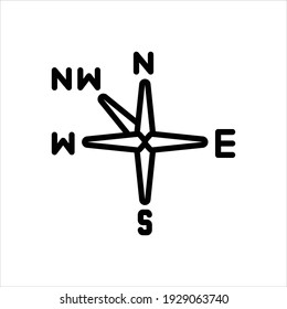 Vector line icon for northwest