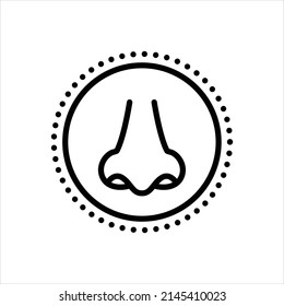 Vector line icon for nose
