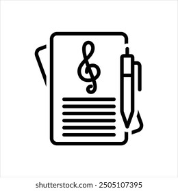 Vector line icon for note