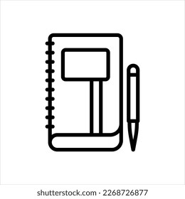Vector line icon for notebook
