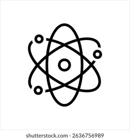 Vector line icon for nuclear chemistry