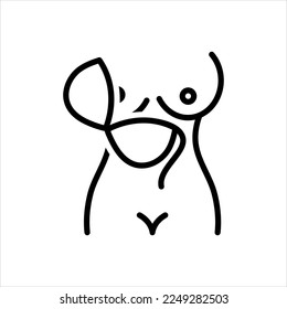 Vector line icon for nudist
