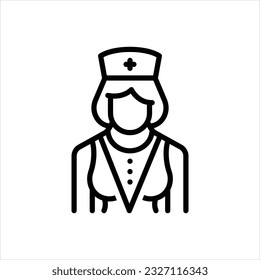Icono de línea de vector para enfermería