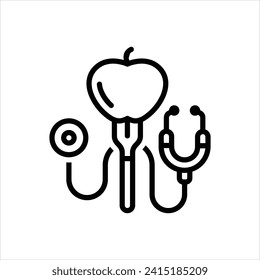 Vector line icon for nutrition