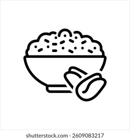 Vector line icon for oats