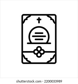 Vector line icon for obituaries