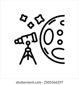 Vector line icon for observation
