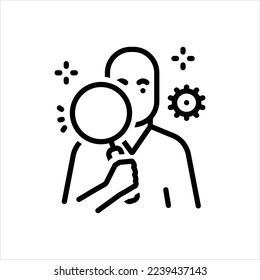Vector line icon for observed 