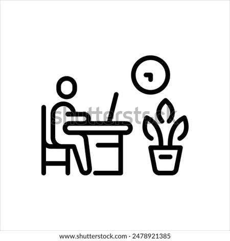 Vector line icon for office work