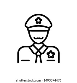 Vector line icon for officer