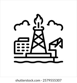 Vector line icon for oil and gas