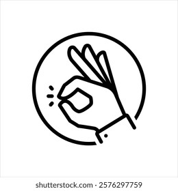 Vector line icon for ok