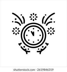 Icono de línea de Vector para el viejo año nuevo