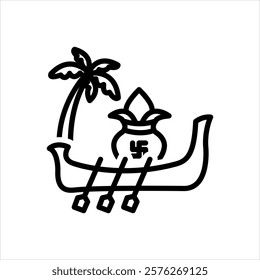 Vector line icon for onam