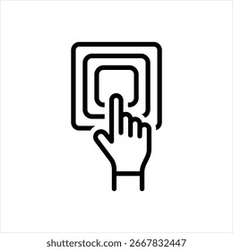 Vector line icon for one click