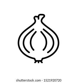 Vector line icon for onion