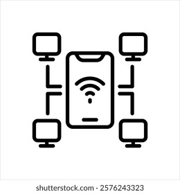 Vector line icon for online networking