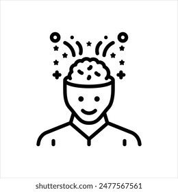 Vector line icon for open mindedness
