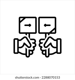 Vector line icon for opposed