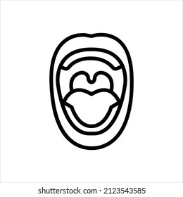Icono de línea del vector para la vía oral