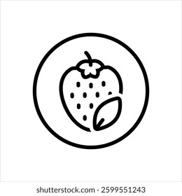 Vector line icon for organic fruit