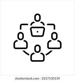 Vector line icon for organization