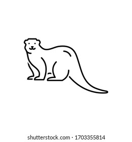 Vector line icon for otter