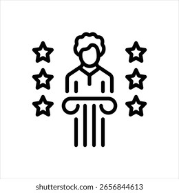 Ícone de linha de vetor para desempenho excepcional