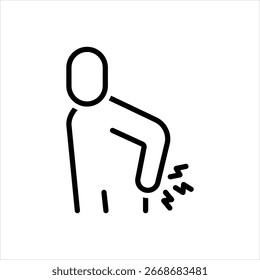 Vector line icon for painful