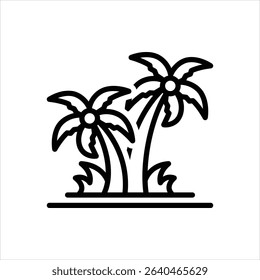 Vector line icon for palm