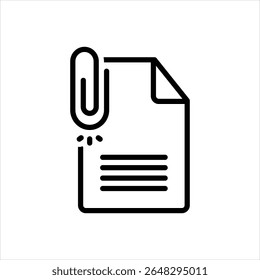 Ícone de linha de vetor para clipe de papel