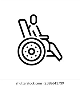 Vector line icon for paralysis